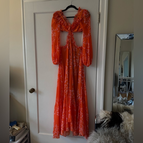 PatBo Coral Print Beach Dress Orange Pink sz S - Picture 8 of 16